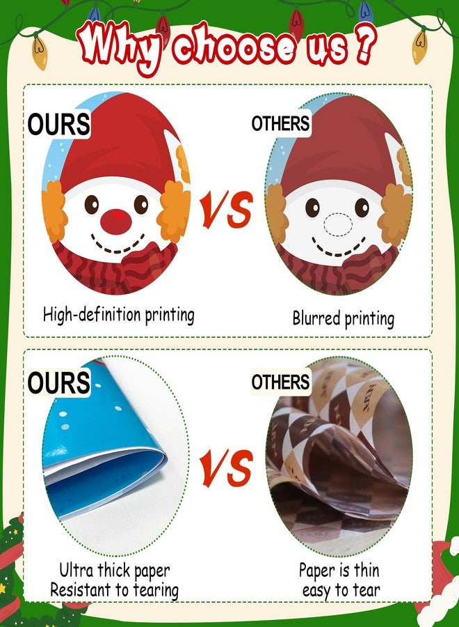 iPartyCool Christmas Games, Pin The Nose on The Snowman Christmas Party Games for Families Activities, Christmas Stickers for Kids Adults Christmas Party Decorations Gifts Supplies - Image 5